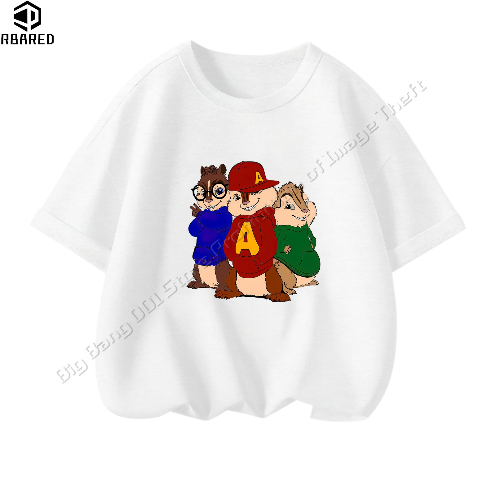 100% Cotton T Shirt 2024 Tops Large Size Children Clothes Summer Boy Girl Child Alvin and The Chipmunks T-shirts for Children