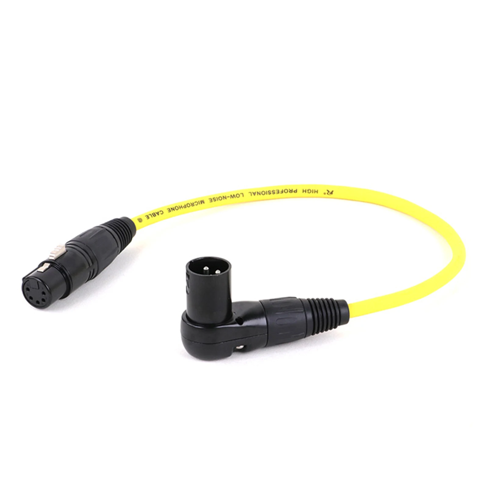 5Pin do 3Pin Adapter kabel XLR, 3-pinowy 90-stopniowy męski do 5-pinowy prosty, wyważony kolorowy przewód żeński, kabel XLR pod kątem prostym