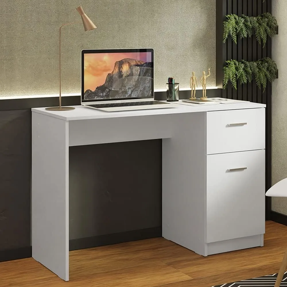 Compact Computer Desk Study Table for Small Spaces, Home Office  Student Laptop PC Writing Desks with Storage and Drawer