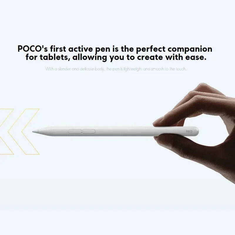 POCO Smart Pen global version 4096-levels pressure sensitivity 240Hz touch sampling rate Bluetooth 5.1 for POCO Pad tablet