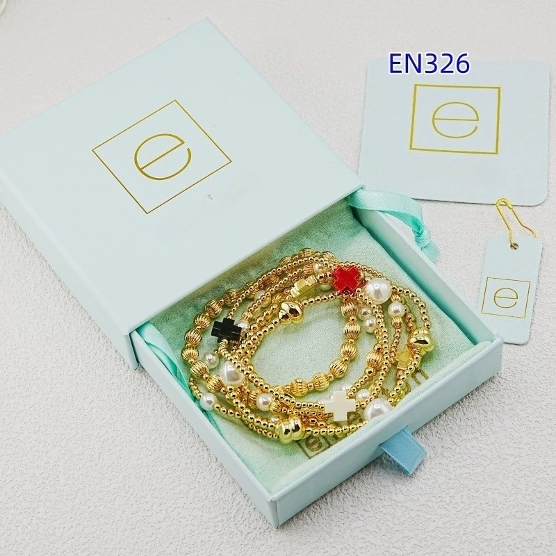 VKVVA Multi-Layer Bead Pearl Stretch Bracelet 7pcs Set for Women Birthday Gifts Multicolor Cross Charm Stackable Wrist Jewelry