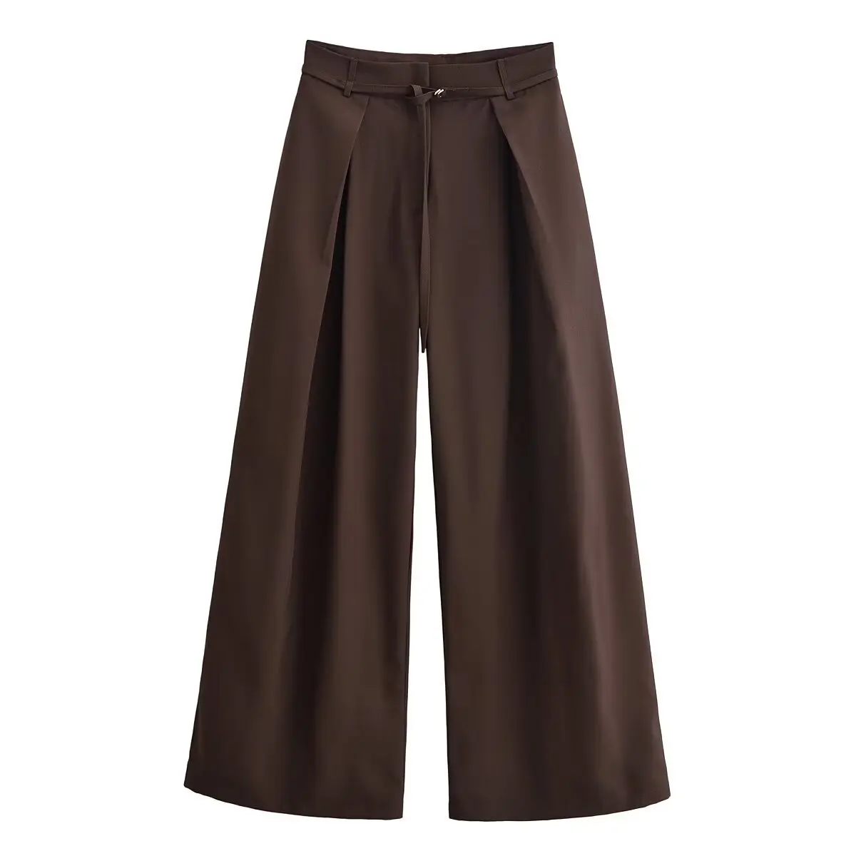 Pantalon taille haute décontractée avec fermeture éclair, couleur unie, rétro, coupe ample, longueur cheville, jambes larges, nouvelle mode automne/hiver