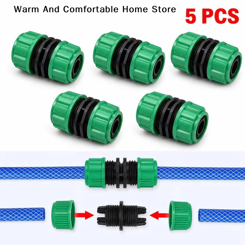 【W】5 Pcs Hose Connector Quick Connect Kit Irrigation Repair Accessories Water Pipe Extension Garden Drip Irrigation Part