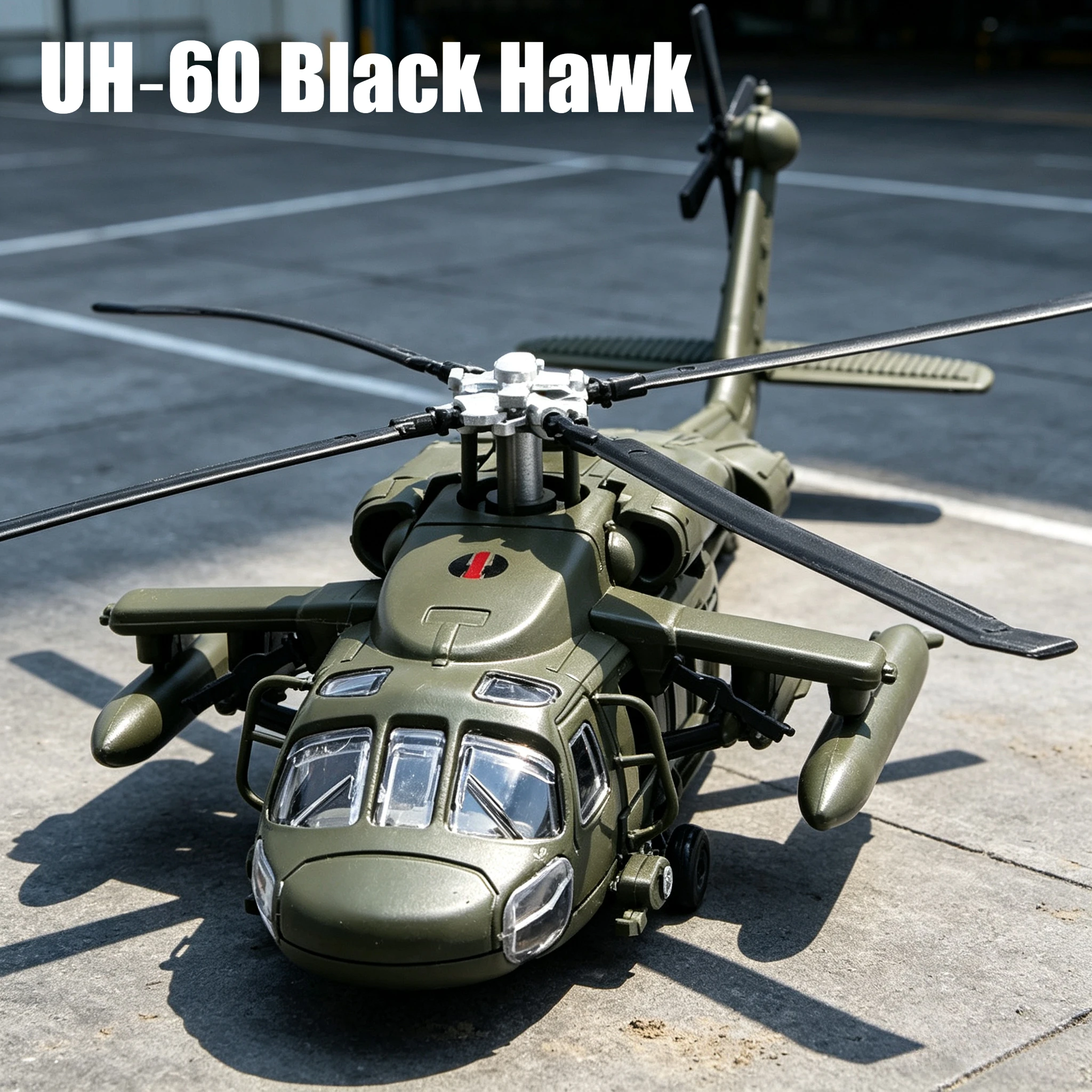 UH‑60 Black Hawk Simulation Alloy Military Helicopter Model Sound and Light Effect Desktop Ornament Toy Gift