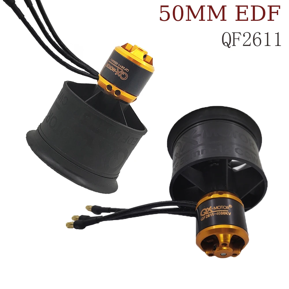 QX-MOTOR 3s/4s 50mm EDF 12 blades Ducted Fan CW CCW with QF2611 3300/4000/4600/5000kv Brushless motor For RC Airplane