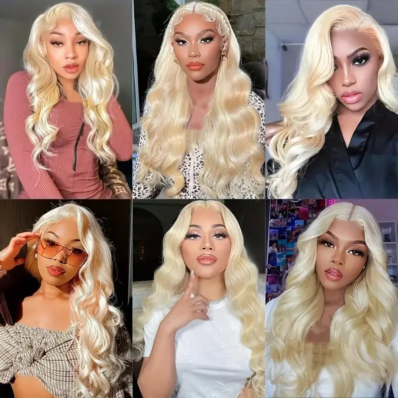 13X4 HD Lace Wigs 613 Blonde 13X6 Frontal 24 Inches Body Wave Colored Pre-Plucked Baby Glue-Free Human Hair Wig 150 Density