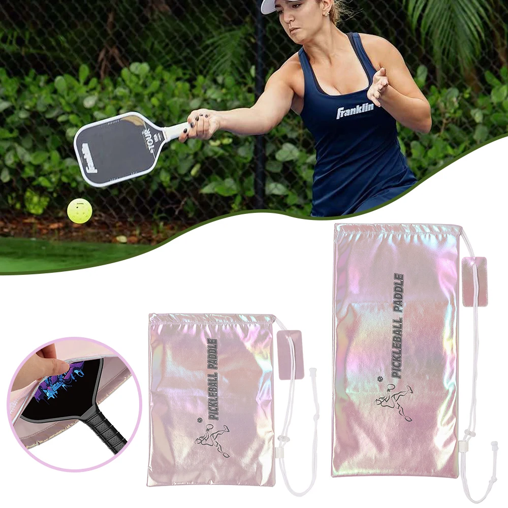 Polyester Pickleball Rackets Drawstring Bag Gradient Color Colorful Racket Protective Cover Protective Sleeve