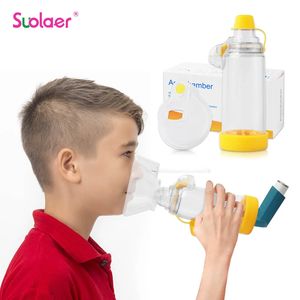 Automizer Spacer Mist Storage Compressor Nebulizer Tank Aerochamber with Mask Cup for Baby Adults Children Asthma Inhale Chamber