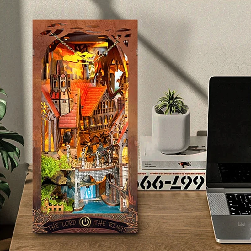 Ретро-деревянный миниатюрный н – обзор и цена Diy Wooden Book Nook Kit Shelf Insert