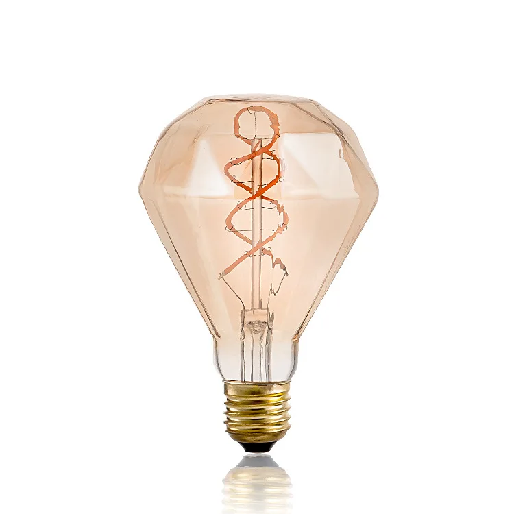 

Flat Diamond Soft Filament Edison Retro Brown LED Dimming 220V 2300K Light Bulb G95 Diamond Flexible Light bulb