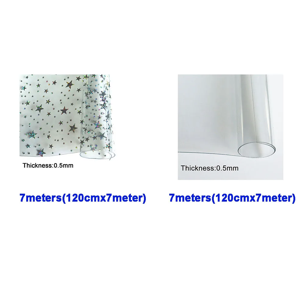 

120cm X 14 Meters (Total 2 Colors) Clear PVC Fabric Faux Leather - CN999