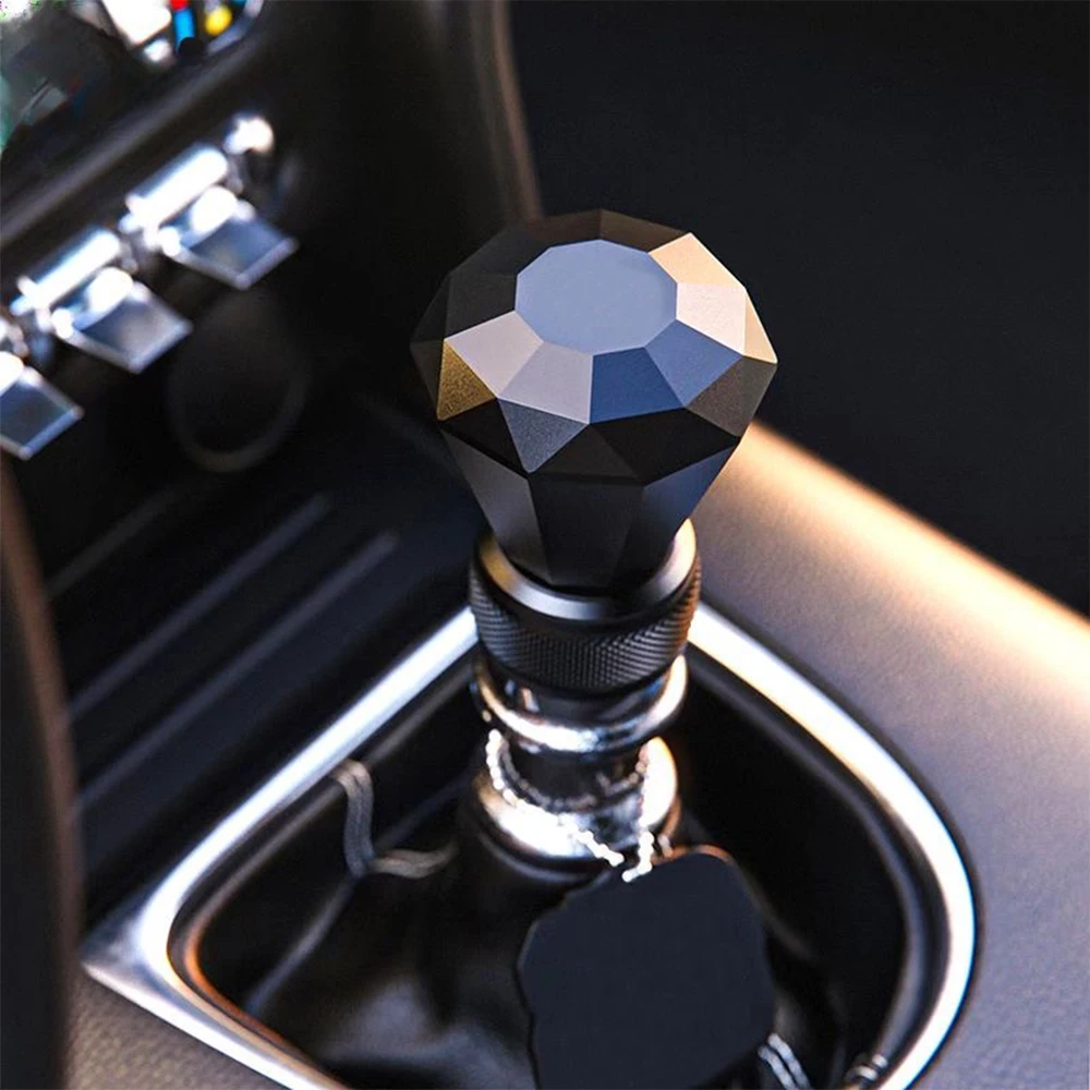Universal Diamond Shape Aluminum Car Gear Shift Knob Manual Transmission Shifter Lever Handle Racing Gear Lever Auto Parts