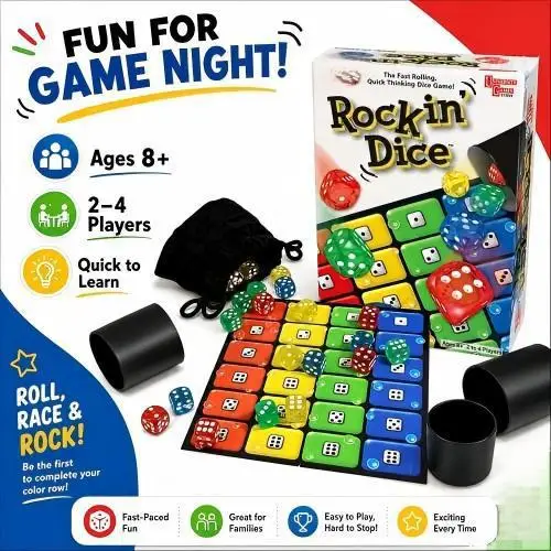 2026 Cute and Practical New Trendy Rocking Dice Game Rock Dice Desktop Game
