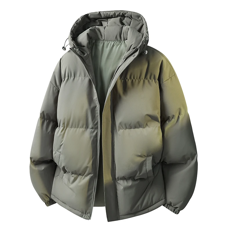 Men Winter Thick Cotton Padded Jacket Men Hooded Parka Men Soild Color Warm Coat Men Casual Warm Windproof Outerwear