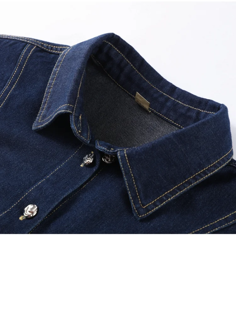 Casual azul denim casaco calças 2 peças conjunto lapela mangas compridas único breasted feminino solto plissado ternos superiores com bolso novo desgaste