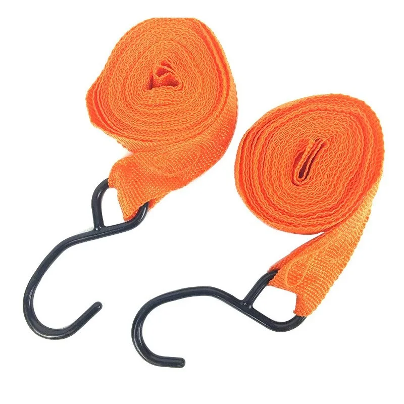 15 Inch Thickened Ratchet Tensioner Orange Polyester Cargo Strap Car Binding Tool