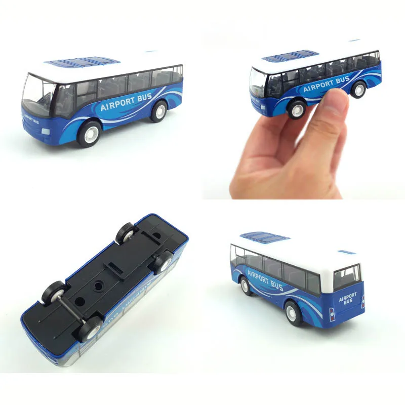 1:8 Mini lega autobus auto giocattolo modello creativo realistico carino autobus auto bambini tirare indietro auto giocattolo ornamento da tavolo regalo per ragazzo