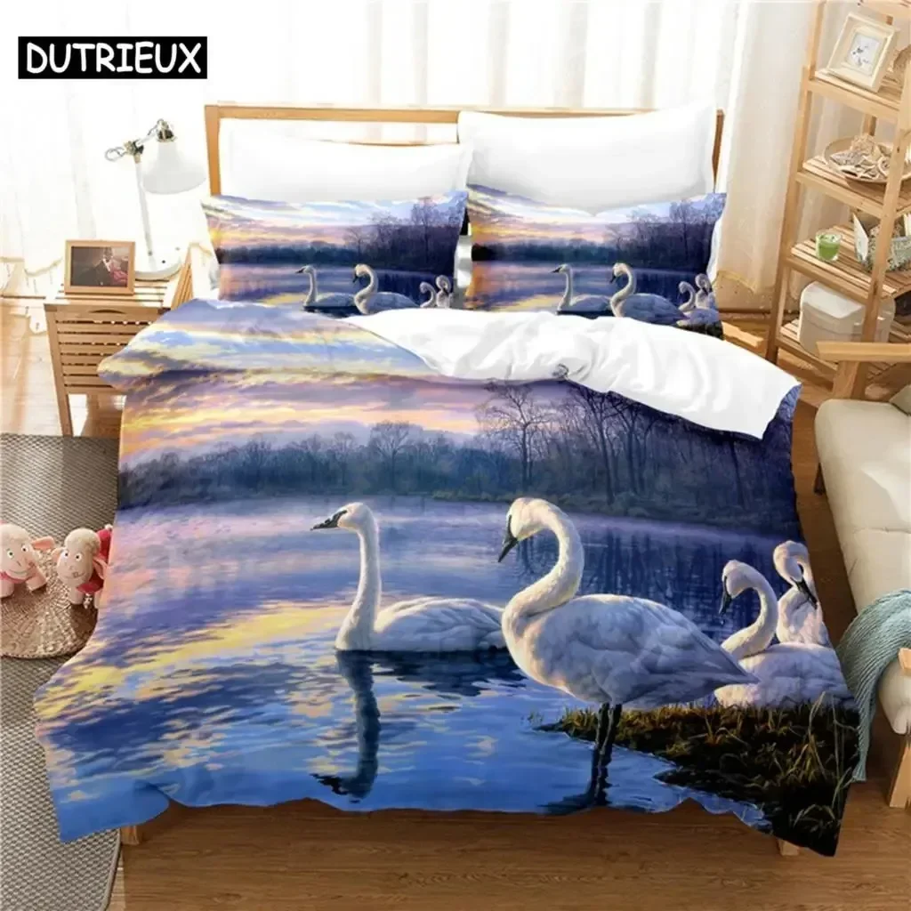 Swan Supplies Set Duvet Cover Set Bedding Sets For Adults Bed With Pillowcases No Filling Luxury Birthday Gifts