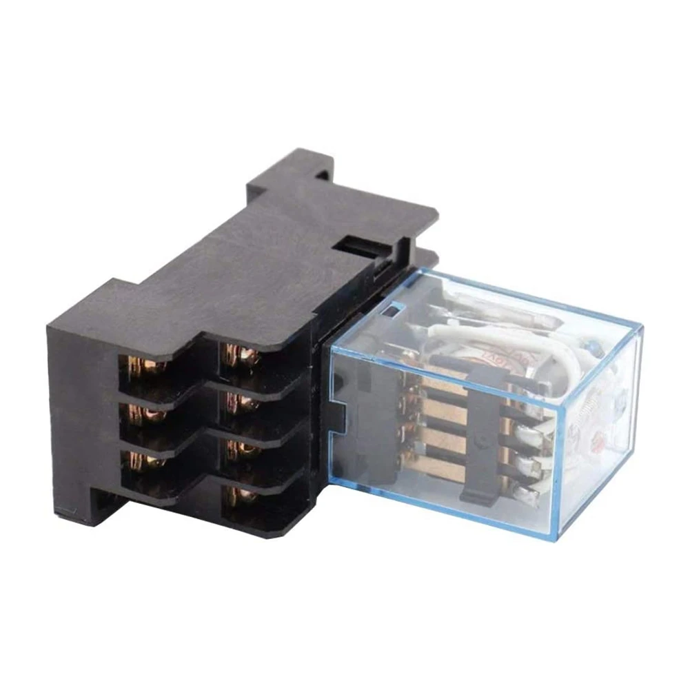 super-sale 10pc-my4nj-14pin-4dpdt-electronic-mini-electromagnetic-relay-5a-coil-with-pyf14a-socket-base-ac-220v