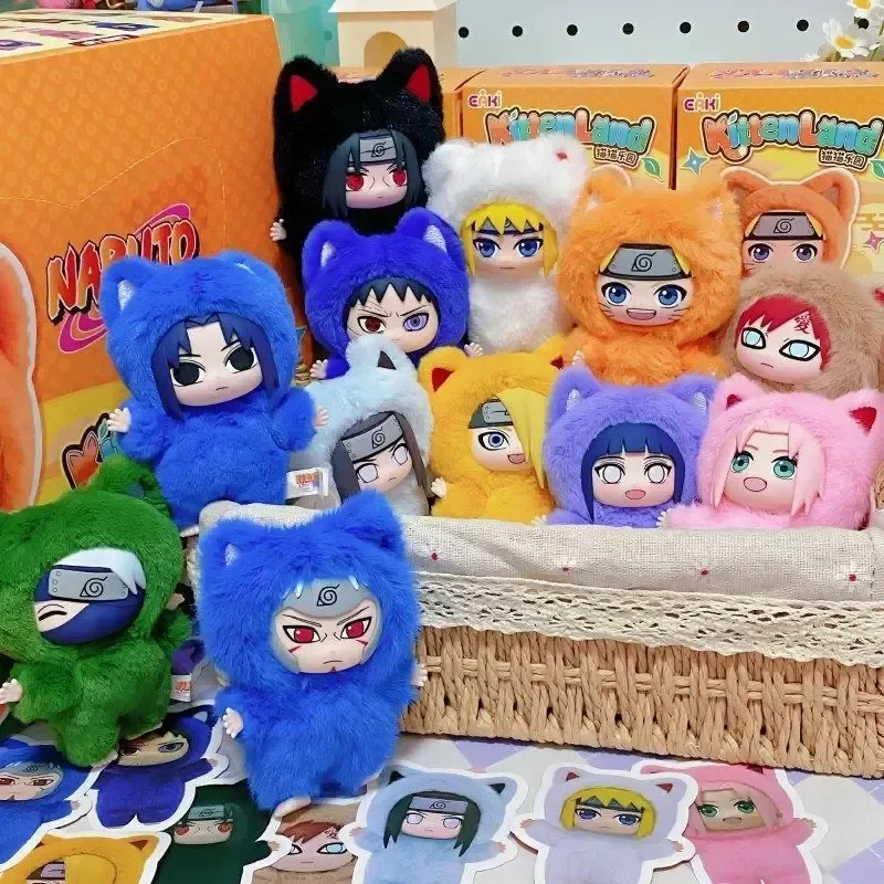 

Eaki New Naruto V3 Mini Blind Box Kitten Land Series Pajamars Vinyl Movable Figure Itachi Sasuke Obito Surprise Toy