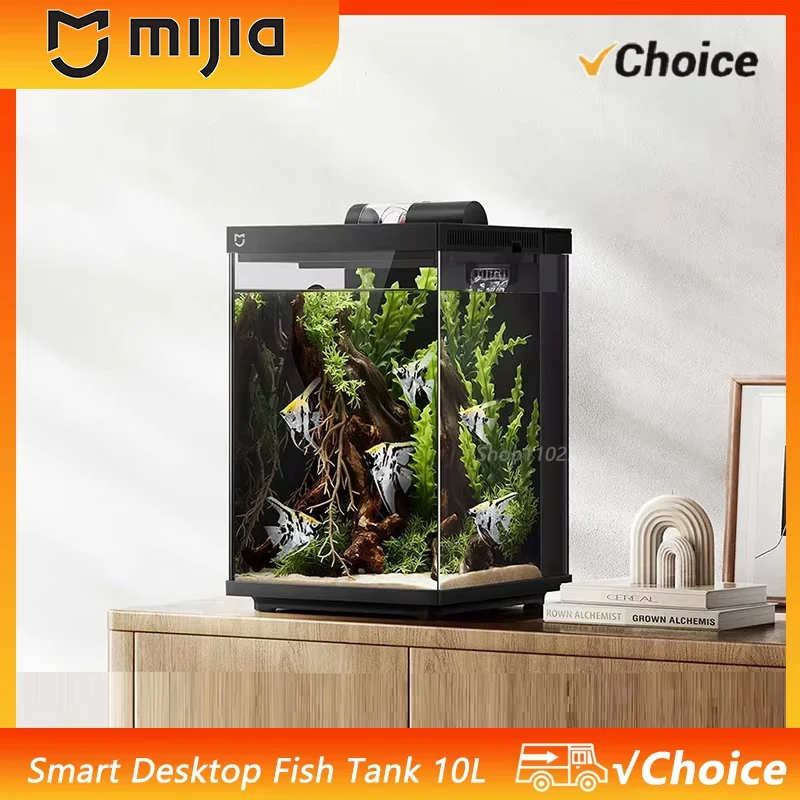 

Original Mijia Smart Desktop Fish Tank 10L Remote Feeding Via Professional Filtration System Work With Mi Home APP
