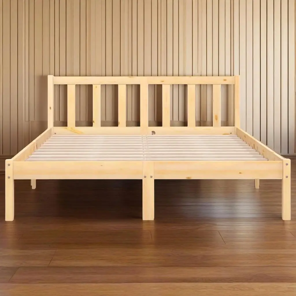 Solid Wood Bed Frame 120x200 cm - Mattress Not Included, Durable Design for Bedrooms