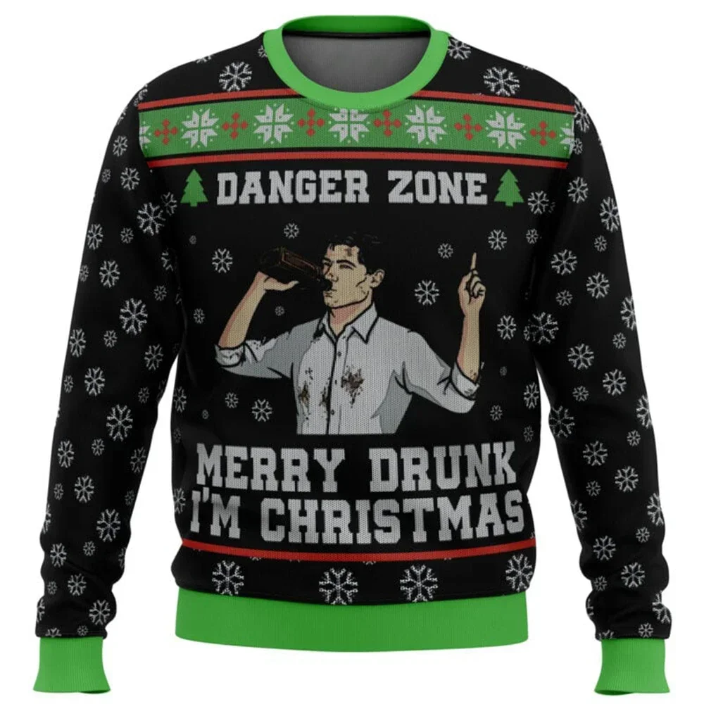 Sterling Archer Black Ugly Christmas Sweater Men Women Pullover Round Neck Long Sleeve Top Christmas Clothing 2025New Sweatshirt