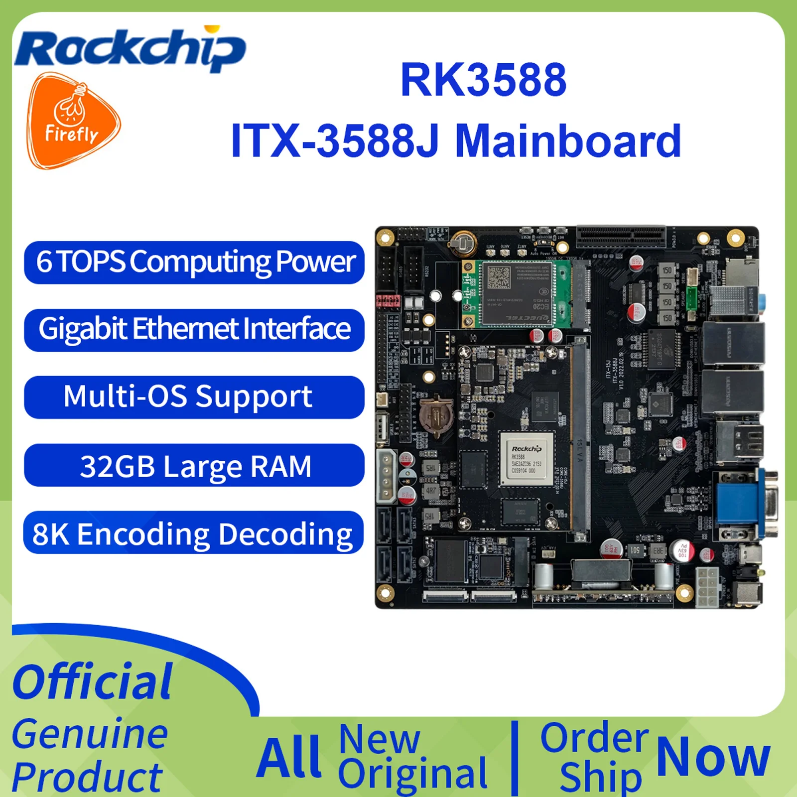 Firefly ITX-3588J RK3588 Mini ITX ARM Motherboard Rockchip RK3588 System on Module SOM