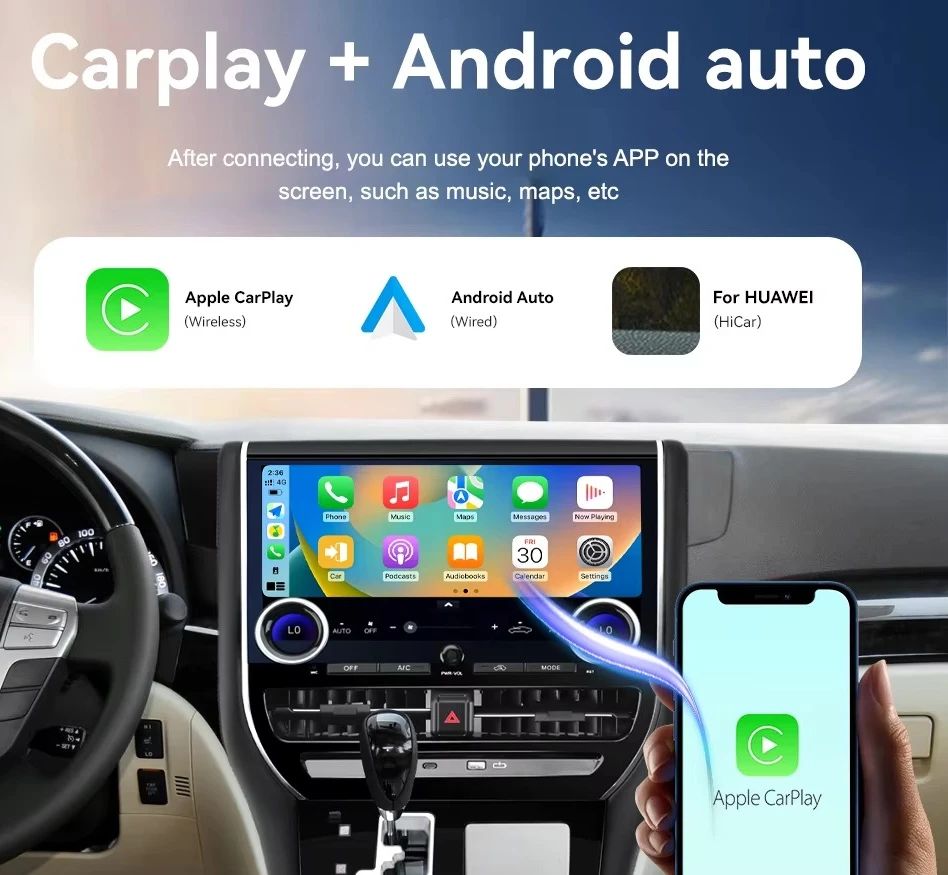 Car Radio for Alphard 2008-2012 Car Navigation Touch Screen Wireless Carplay Car Multimedia Player Stereo  Head Unit