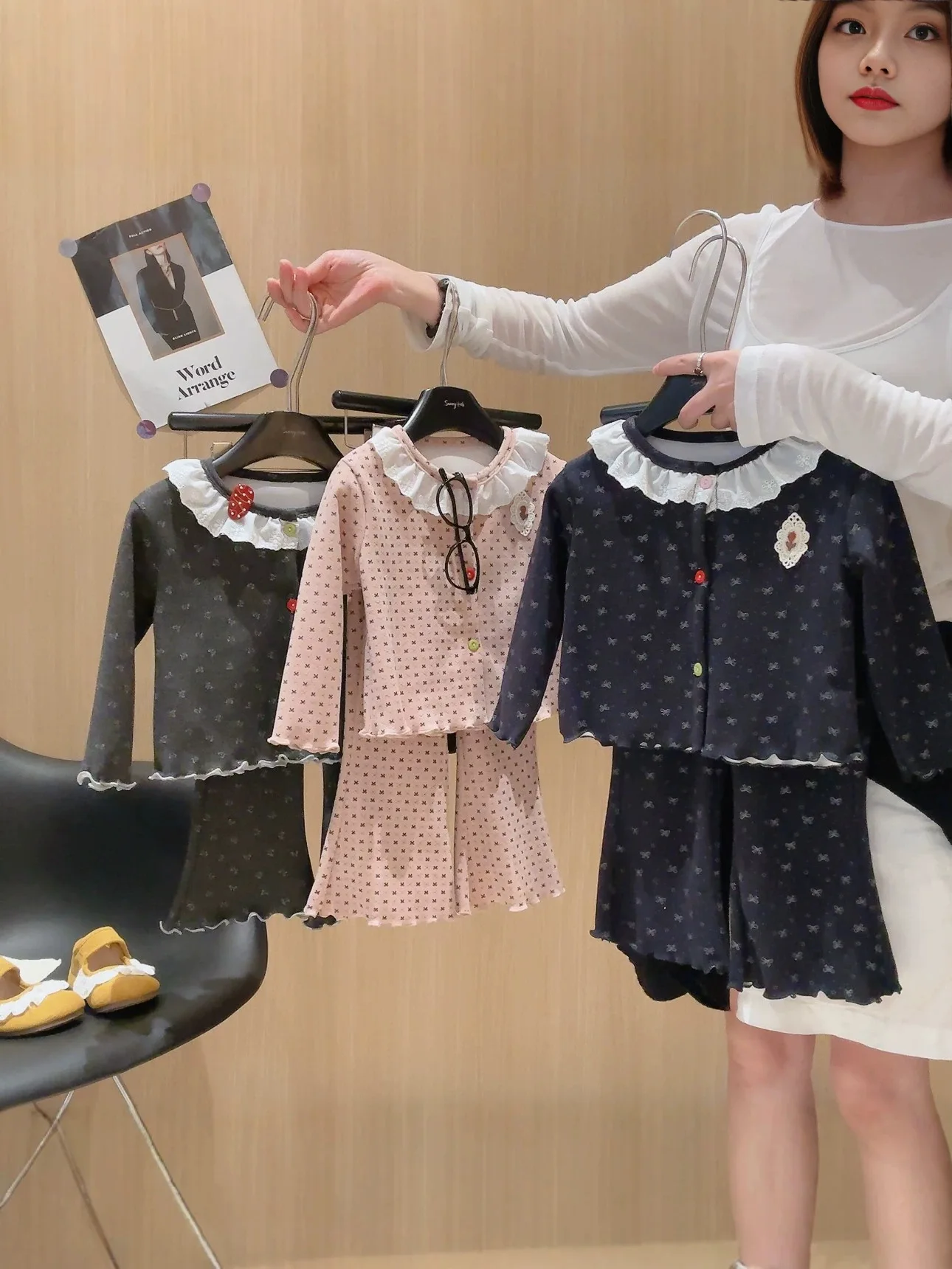 MILANCEL Kids' Sets and Outfits 1-9T Children Clothes Girl Autumn Thin Fleece Girl Outfits Sweet Lace Bow 2026 Kids' Clothes