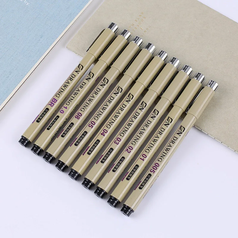 

6 7 8 9pcs/set Micron Sketch Marker Pen Black Pigment Liner 0.05 0.1 0.2 0.3 0.4 0.5 0.6 0.8 Drawing Pen Fineliner Sketching Pen