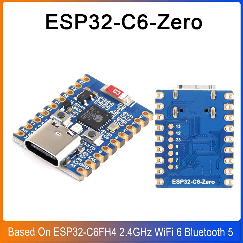 

ESP32-C6-Zero Mini Development Board ESP32 C6 Zero Built in 4MB Flash Based On ESP32-C6FH4 2.4GHz WiFi 6 Bluetooth 5 Module