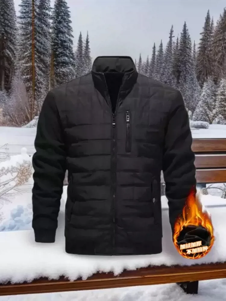 Winter Fashion Solid Color American Retro Thickened Warm Cotton-Padded Jacket Men's Loose Sports Windproof Large Size Coat