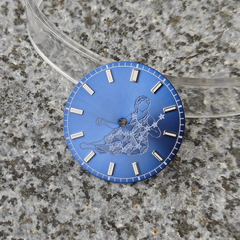 28.5mm Watch Mod Part 12-Zodiac Dial for NH35 Compatible with NH34/4R35 Mechanical Movements; Custom Logo Support Available