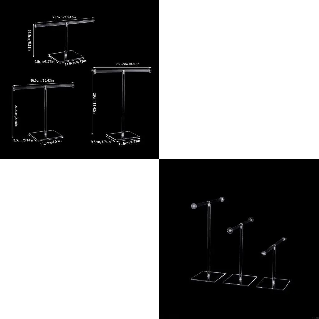 

Стильная прочная акриловая витрина для ювелирных изделий для ожерелья и браслета, подставка с держателями для сережек, подвесное