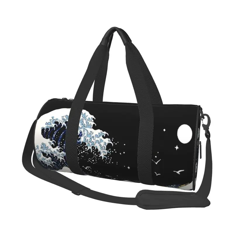 

Сумка-дафл Great Wave Off Kanagawa Round Travel Duffel Bag, водонепроницаемая, прочная, для спорта, тренажерного зала, йоги, фитнеса, с отделением для обуви и мокрых вещей