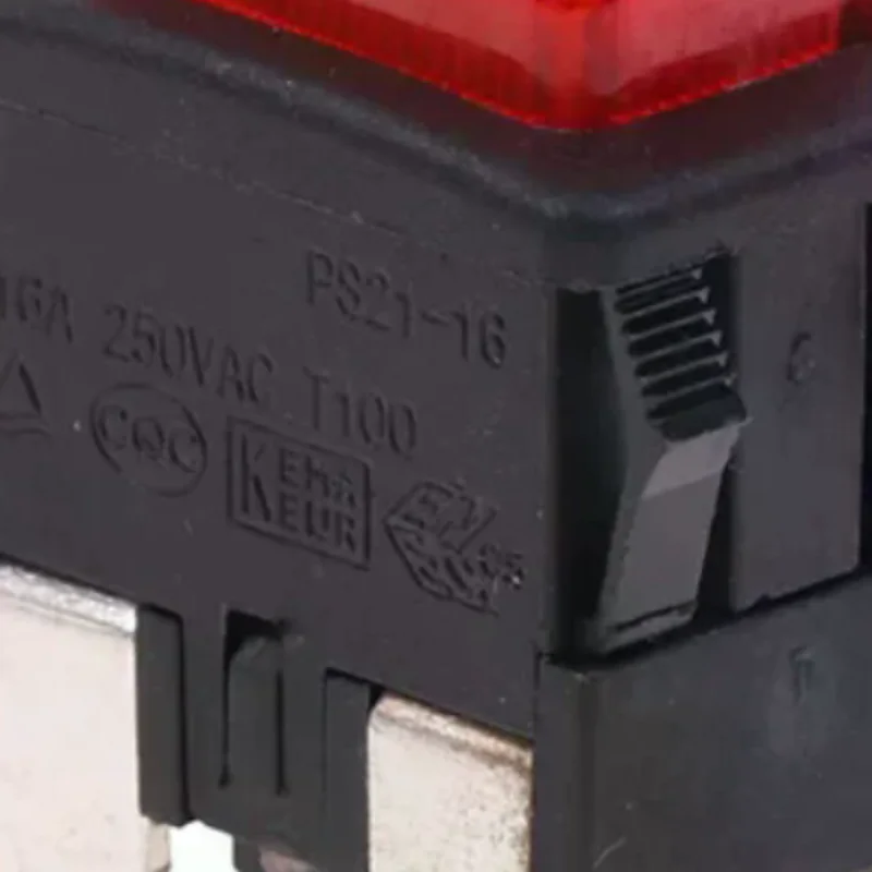 4Pins 16A Self-Lock Switch Button Rocker PS21-16 With Light Heater Electrical Touch Switch For Vacuum Cleaner Garment Steamer