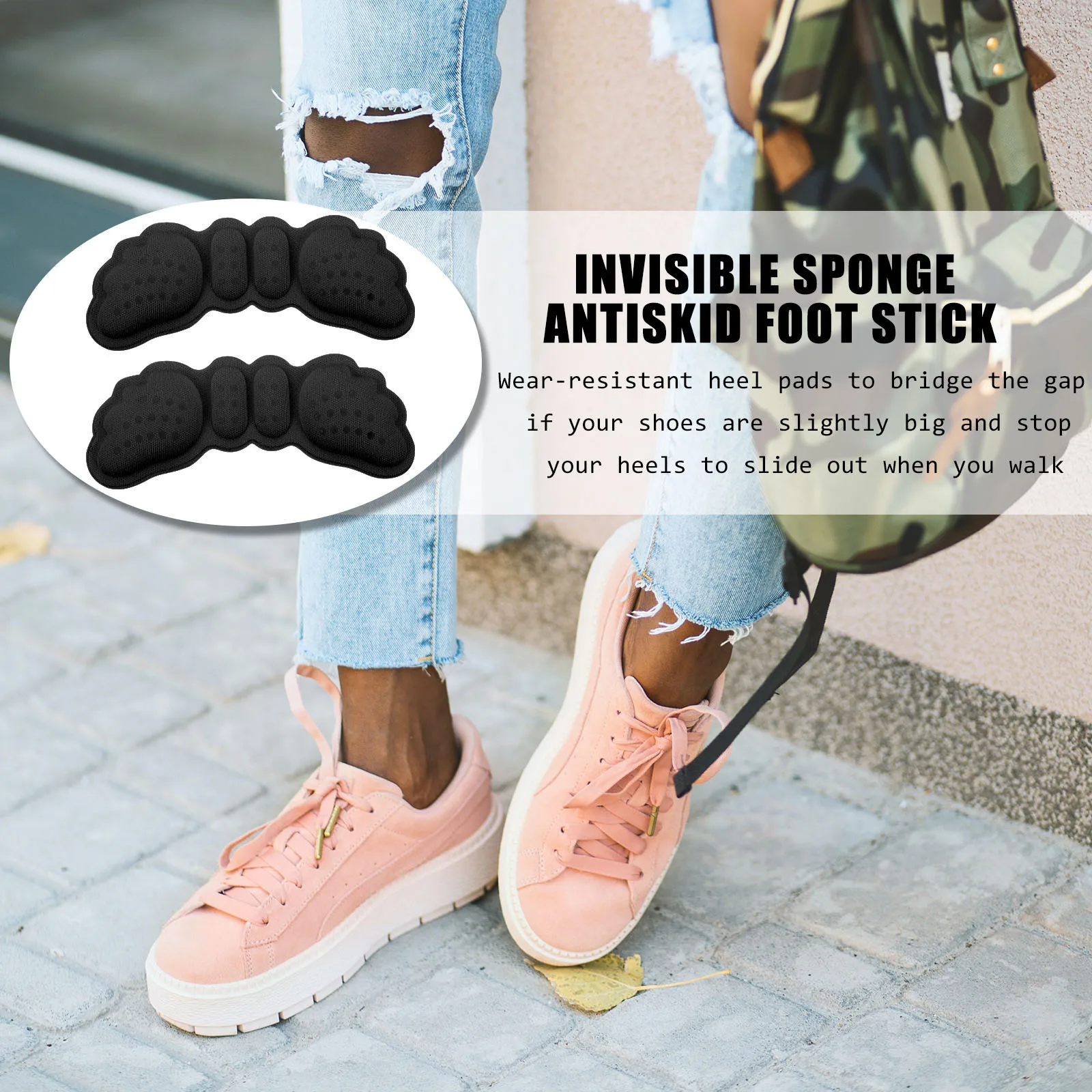 

Thickened Breathable Heel Pads Wear-Resistant Foot Cushion Back Heel Protector Soft Skin-Friendly Anti-Slip Shoe Inserts