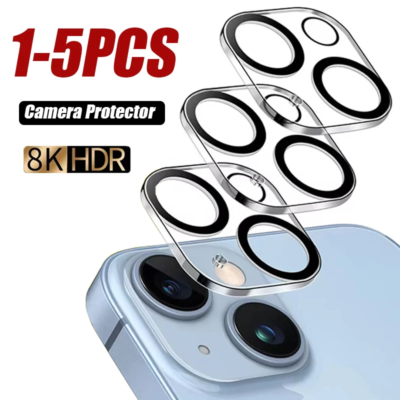 

1-5Pcs Camera Len Glass For iphone 16 15 14 13 12 11 Pro Max Plus Camera Lens Protection Phone Back Camera Tempered Glass