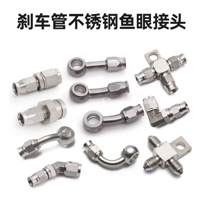 

Apply To Car Motorcycle Brake Fisheye Stainless Steel Brake Hollow Steel Throat AN3 YouTube Tee Brake Pipe Banjo Connector