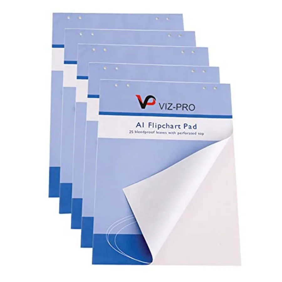 

Standard Easel Pads A1 Flipchart Paper Pad 25-Sheets/Pad 5-Pads/Pack