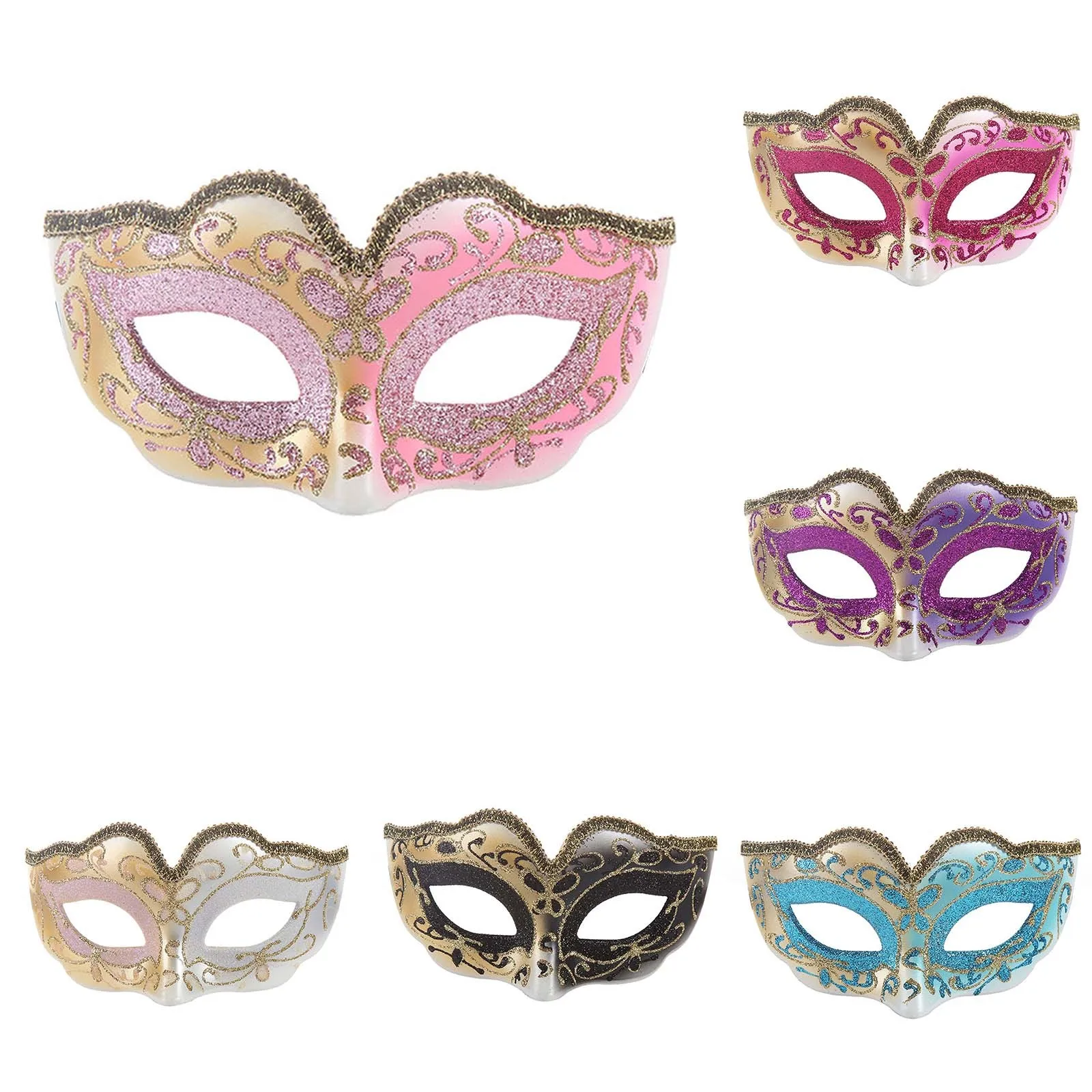 Christmas Women Masquerade Masks Venetian Princess Cute Gold Powder Fashion Festival Punk Carnival Party Dance Prom