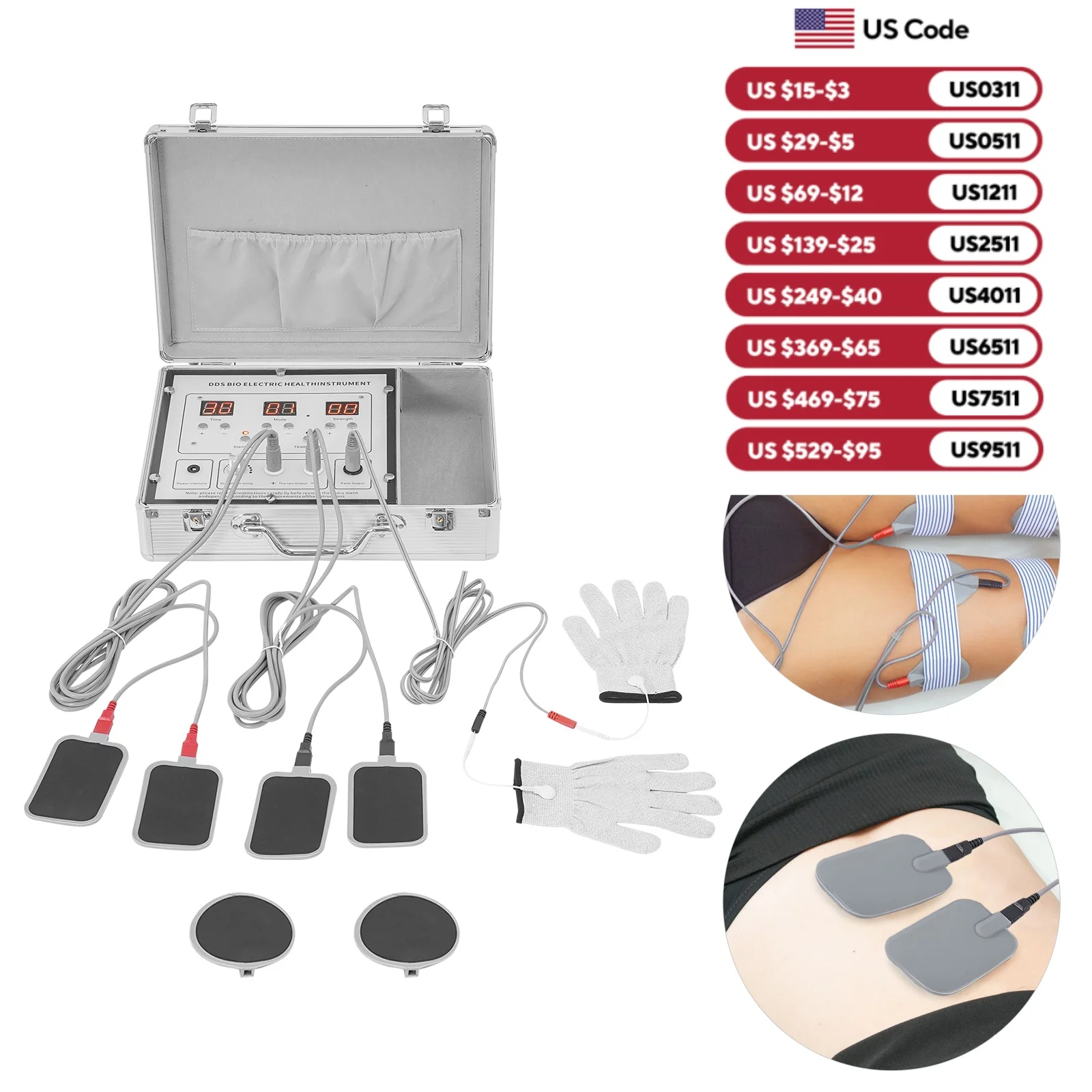 

Перчатка-массажер, массаж тела, биоэлектрический импульсный массаж, традиционный китайский массаж меридиана, 10 режимов, 99 уровней
