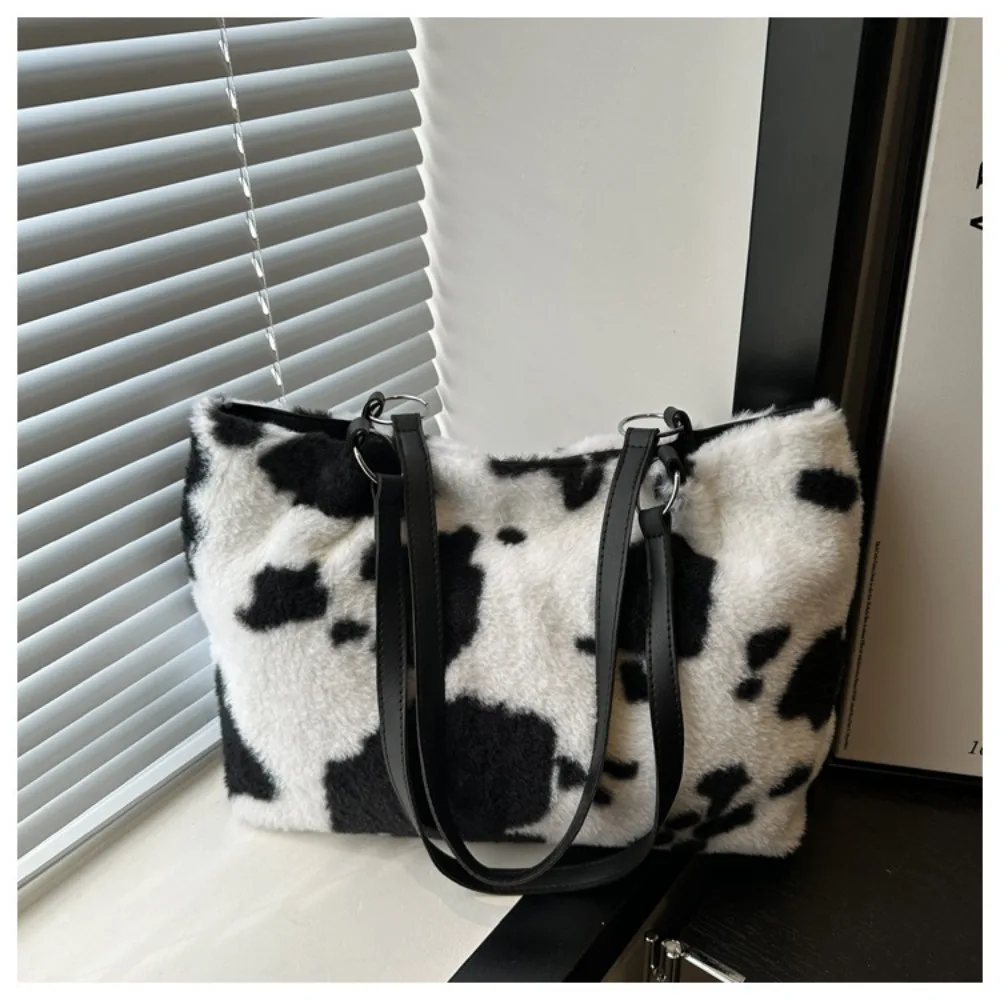 New Large Capacity Winter Travel Tote Bag Ladies Handbag Shoulder Bag Cow Printing Shopper Bags For Women