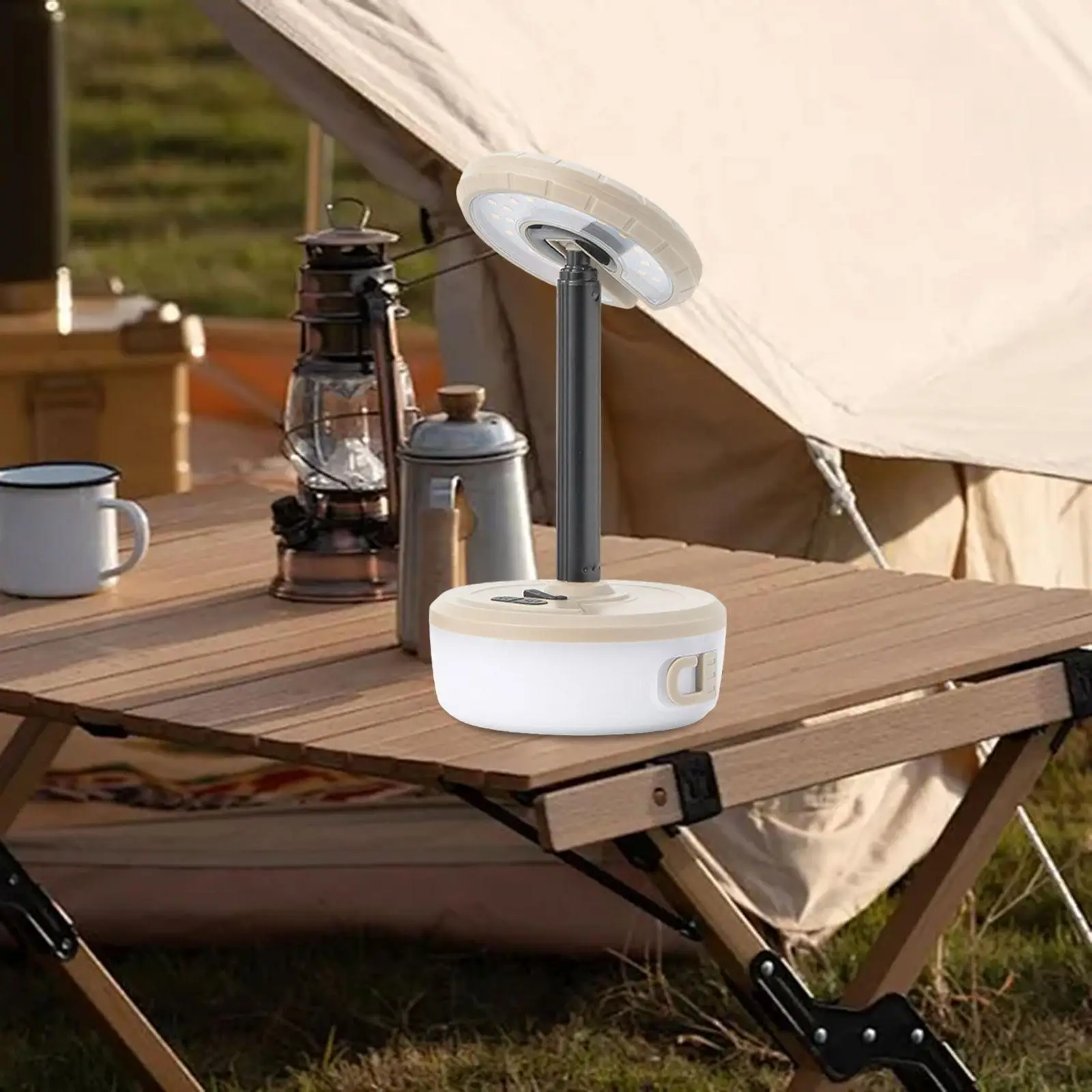 Linterna de camping Linterna LED recargable por USB para porche, jardín, pesca