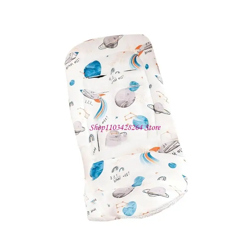 Double Sided Pushchair Cushion Mattress Baby Strollers Liners Cushion with Printed Pattern Toddlers Pushchairs Pad