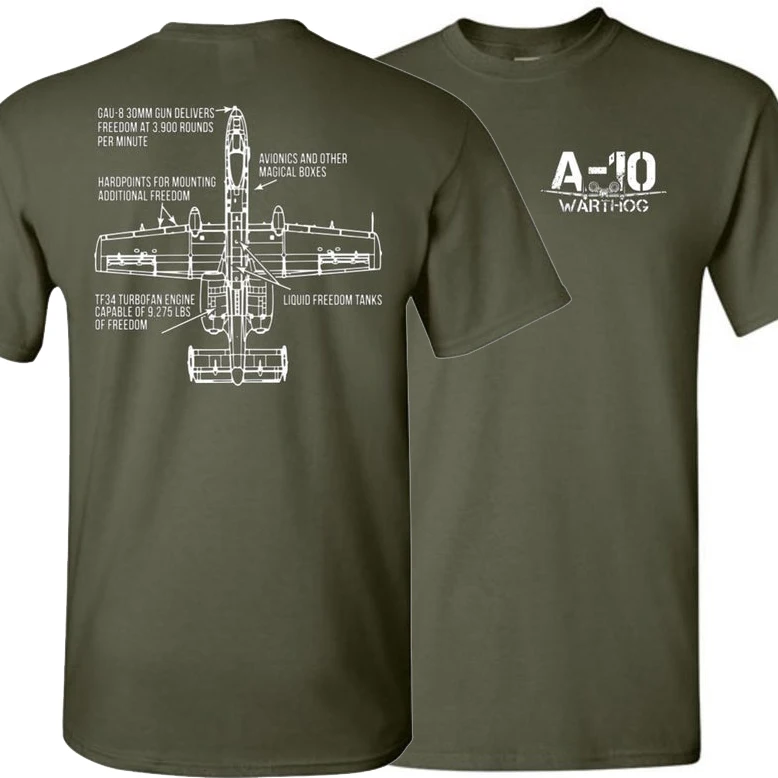 A10 Warthog Atacante Aeronaves Liberdade T-shirt. Verão algodão manga curta O-pescoço Mens T Shirt Novo S-3XL