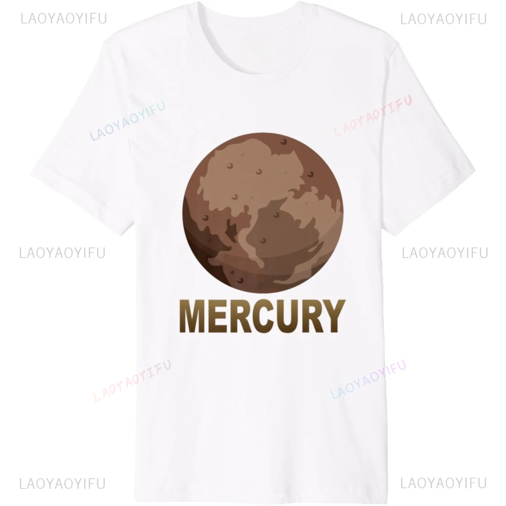 Mercury Planet Astronomy Printed Science Graphic Costume Fashion Hip Hop Harajuku Style Casual Man T-Shirt Comfort Breathe Tees