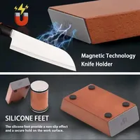 15 and 20 Degrees Rolling Knife Sharpener Magnetic Knife Holder Diamond Sharpening Stone Kit with Angle Roller Kitchen Accessory