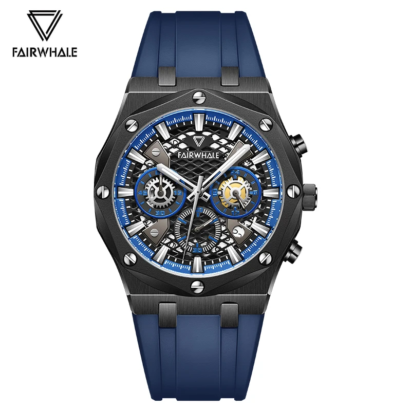 

Mark Fairwhale Fashion Watches Men Sports Silicone Strap Quartz Clocks Casual Automatic Date Blue Wristwatch Boy Reloj Hombre